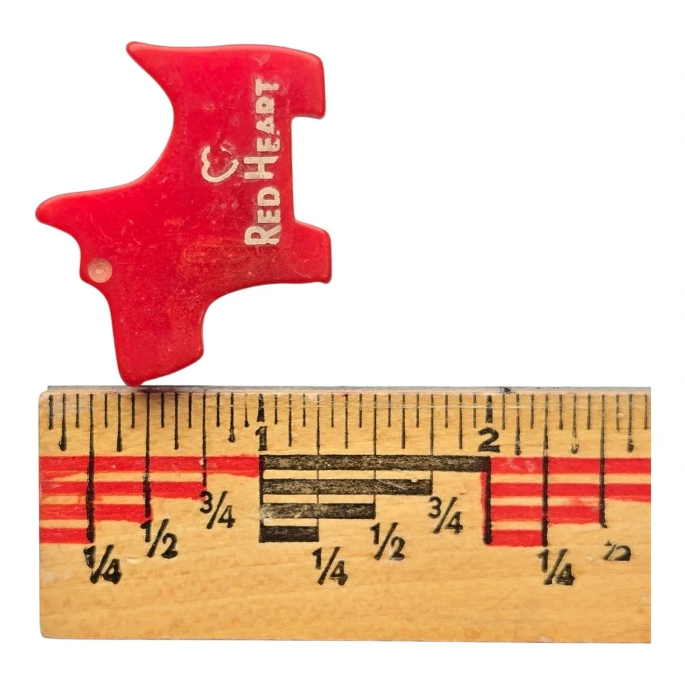 Vintage Red Heart Scottie Dog Pencil Sharpener Red Bakelite Plastic Dog Figurine